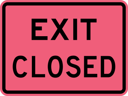 Pink Exit Closed Sticker