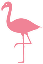 Pink Flamingo Bird Icon Sticker