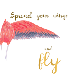 Pink Flamingo Spread Your Wings & Fly Sticker