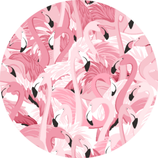 Pink Flamingos Seamless Pattern Overlap Sticker