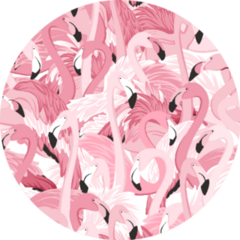 Pink Flamingos Seamless Pattern Overlap Sticker