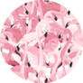 Pink Flamingos Seamless Pattern Overlap Sticker