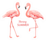 Pink Flamingos Set Summer Sticker