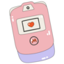 Pink Flip Phone Icon 2000 Nostalgia Sticker