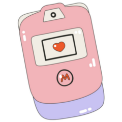 Pink Flip Phone Icon 2000 Nostalgia Sticker