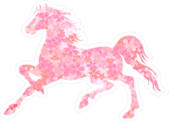 Pink Flower Horse Sticker