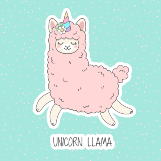 Pink Fluffy Unicorn Llama Sticker