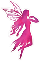 Pink Flying Watercolor Fairy Sticker