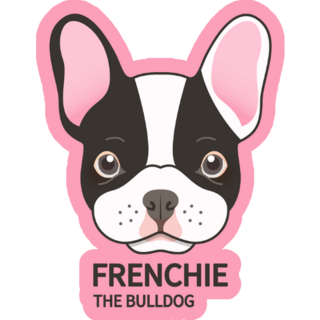Pink French Bulldog Face Sticker