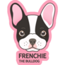 Pink French Bulldog Face Sticker