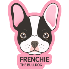 Pink French Bulldog Face Sticker