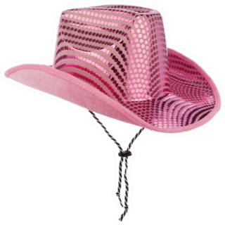 Pink Glittery Cowgirl Hat Sticker