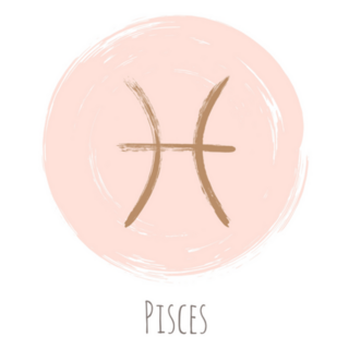 Pink Gold Pisces Horoscope Icon Sticker