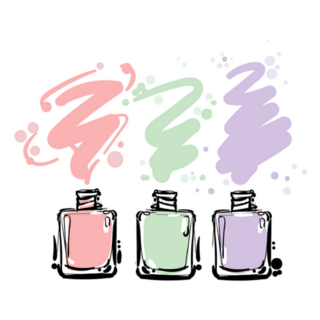 Pink Green Purple Nail Polish Sticker