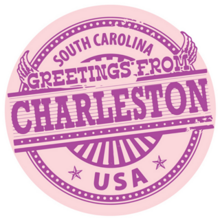 Pink Greetings From Charleston, South Carolina Sticker