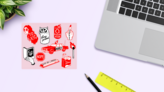 Pink Grunge Sticker Sheet on a Desk (New) example
