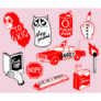 Pink Grunge Sticker Sheet