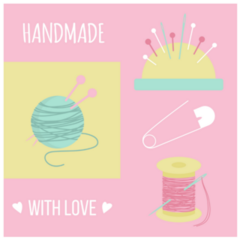 Pink Handmade Love Sticker