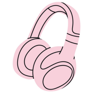 Pink Headphone Headset Ear Icon Sticker
