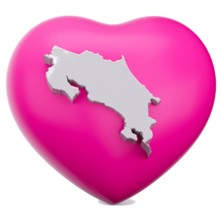 Pink Heart Costa Rica Sticker