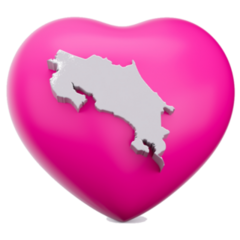 Pink Heart Costa Rica Sticker