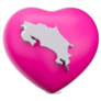 Pink Heart Costa Rica Sticker
