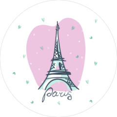 Pink Heart Eiffel Tower Sticker