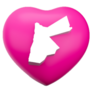 Pink Heart Map Of Jordan Sticker