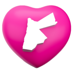 Pink Heart Map Of Jordan Sticker