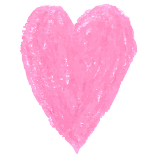 Pink Heart Shape Drawing Sticker
