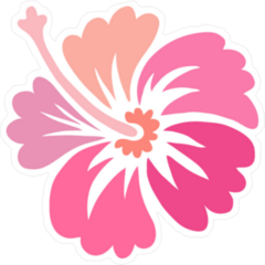 Pink Hibiscus Flower Icon Sticker