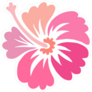 Pink Hibiscus Flower Icon Sticker