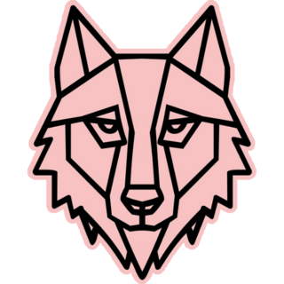 Pink Husky Outline Sticker