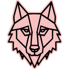 Pink Husky Outline Sticker