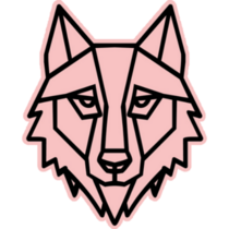 Pink Husky Outline Sticker