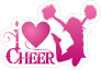 Pink I Love Cheerleading Sticker