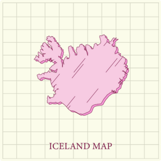 Pink Iceland Map Sticker