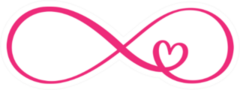 Pink Infinity Sign With Heart Sticker