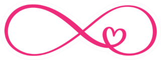 Pink Infinity Sign With Heart Sticker