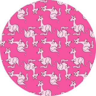 Pink Kangaroo Illustration Pattern Sticker