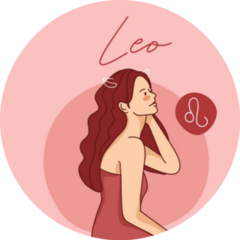 Pink Leo Horoscope Illustration Sticker