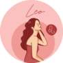Pink Leo Horoscope Illustration Sticker
