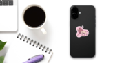 Pink Leo Zodiac Lion Sticker on a Phone (New) example