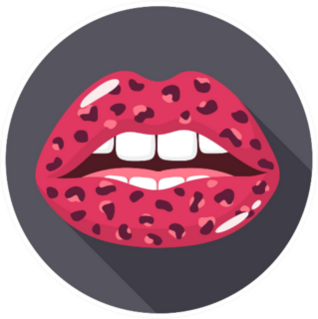 Pink Leopard Lips Sticker