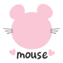 Pink Love Mouse Sticker
