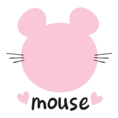 Pink Love Mouse Sticker