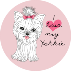 Pink Love My Yorkie Sticker