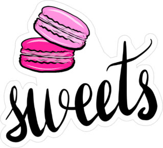 Pink Macaroons Sweets Sticker