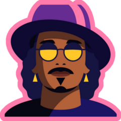 Pink Man With Glasses And Mustache Sticker