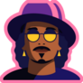Pink Man With Glasses And Mustache Sticker